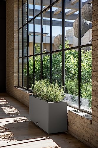 Veradek Block Series Long Box Planter - Rectangular Outdoor Planter - color: Gray, size: Medium