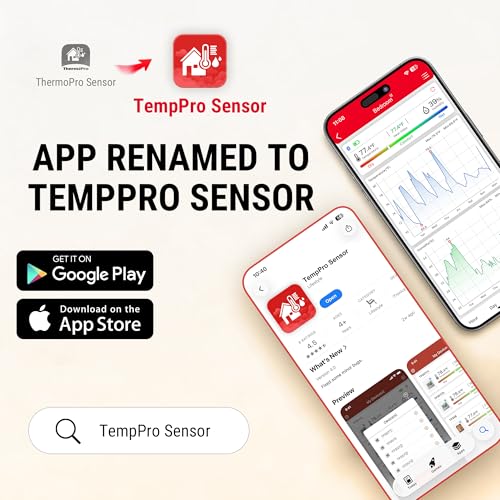 TempPro TempAir Bluetooth Digital Hygrometer Indoor Thermometer of 260FT - size: Bluetooth Thermometer