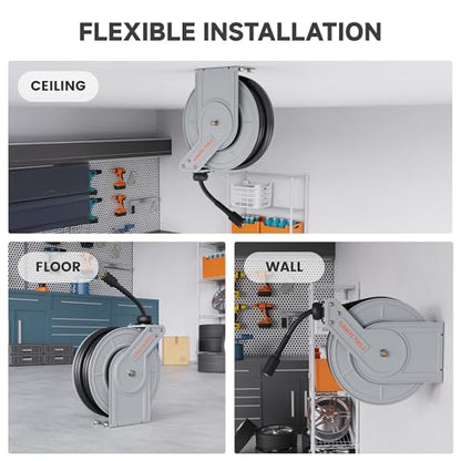 Giraffe Tools 65ft Retractable Pressure Washer Hose Reel, 3200 PSI
