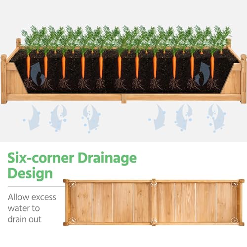 Yaheetech 90.5" Wooden Raised Garden Bed Rectangular Planter Box, 1Pcs - size: 90.5'' x 23'' x 16'' (LxWxH)