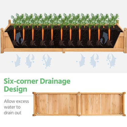 Yaheetech 90.5" Wooden Raised Garden Bed Rectangular Planter Box, 1Pcs - size: 90.5'' x 23'' x 16'' (LxWxH)