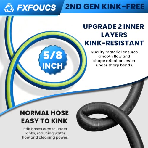 Garden Hose 50ft x 5/8", Heavy Duty Water Hose, Kink Resistant - color: Blue, size: 50FT