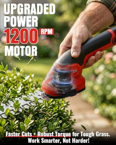 2 in 1 8V Hedge Trimmer Cordless, Red - color: Red and Black