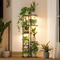 Bamworld Plant Shelf with Grow Light for Indoor Plants Corner 6 Tier - style: 6 Tier,Square