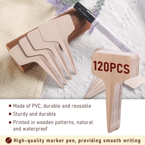 VGOODALL 120 PCS 4 Inch T, Type Plant Labels, Pen, Garden Labels Outdoor