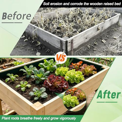 63×114 Inch Raised Garden Bed Liner, Heavy Duty Green Planter Fabric Liner - color: Green