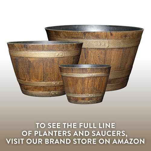 20.5" Jameson Whiskey Barrel with Drainage in Distressed Oak - color: Distressed Oak, size: 20.5"