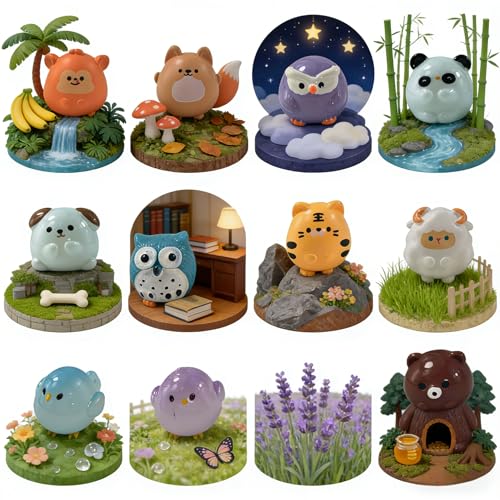 EMiEN 66pcs Mini Animals,66 Styles Resin Animals - color: 66pcs Mini Animals