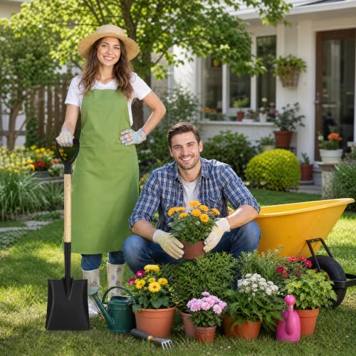 41-Inch Square Point Transfer Shovel, Wooden Handle with D-Grip & Alloy Steel Flat Head Spade Shovel, Ideal for Landscaping, Digging, Soil Moving, Cleanup Job & Yard Projects