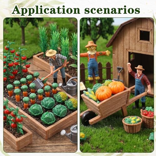 25 Pcs Miniature Stuff, Rustic Realistic Play Food