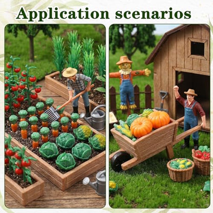 25 Pcs Miniature Stuff, Rustic Realistic Play Food