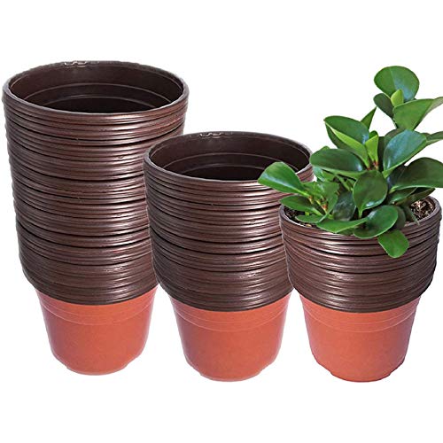 Seedling Pots Plastic Plant Pots Seedling Cups Nursery Pots Plant Container Fit for Seeds Germination, Seedlings Growing, Succulents Planting, Seeds Starting 100Pcs - size: 4.3 inch