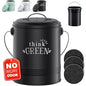 Barnyard Designs 1.2 Gallon Kitchen Counter Compost Bin with Lid (Black) - color: Black