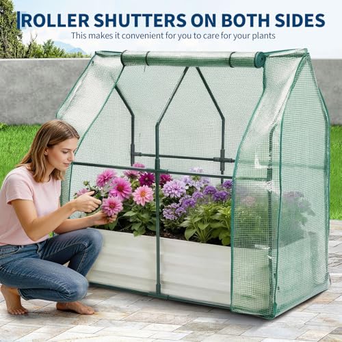 Garvee 4x2x1 FT Raised Garden Bed with PE Cover & Self-Watering System - color: Beige W/ Pe Cover, size: 4x2x1 ft