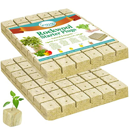 Legigo 2 Inch Rockwool Cubes Seed Starter Plugs for Hydroponics, 96 Plugs - color: 2 Sheet, size: 2" Plugs