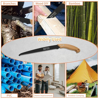 BOOSDEN 11" Pruning Saw, Japanese Hand Saw for Tree Trimming/Wood Cutting