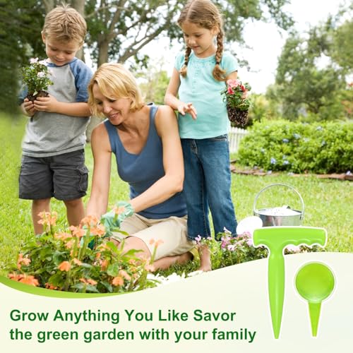 M METERXITY 1-Set Seed Planter Tool, Plastic Hand Dibber Garden Tool with Handle for Sowing Seeds/Transplanting/Planting Bulbs, Handheld Digging Hole Punch Adjustable Dispensers [Light Green] - color: Light Green