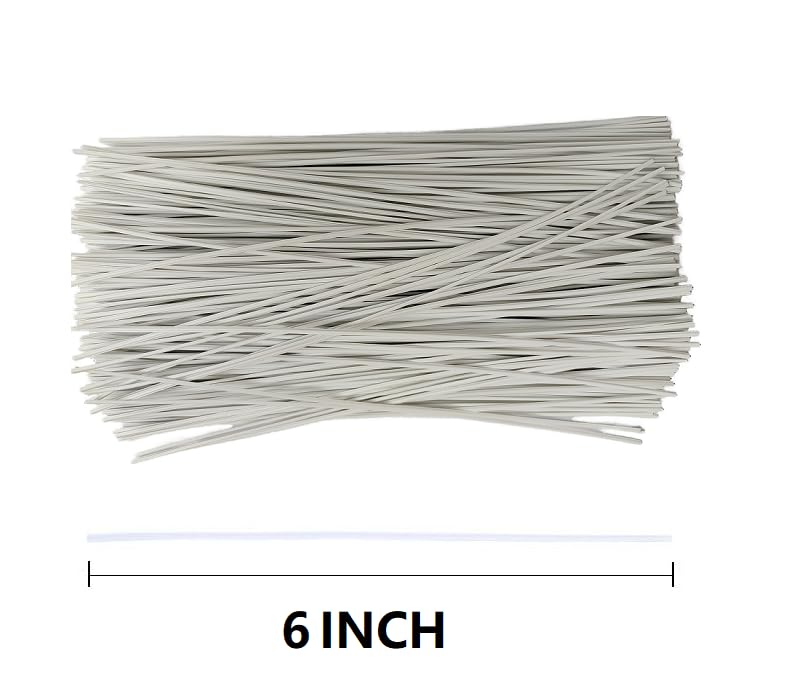 400Pcs,6 Inches Plastic Twist Ties, Garden Plant Twist Tie Cable Tie, Plastic Cable Ties for Bread Candy Bags, Gift Bags (6",White) - color: White,6 Inches