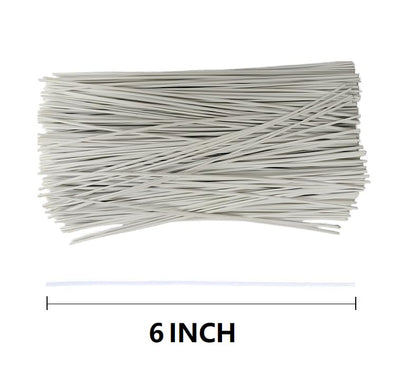 400Pcs,6 Inches Plastic Twist Ties, Garden Plant Twist Tie Cable Tie, Plastic Cable Ties for Bread Candy Bags, Gift Bags (6",White) - color: White,6 Inches