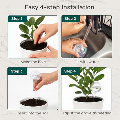 Plant Watering Globes 2 Pack – Self Watering Bulbs for Plants, 200ml Medium - color: 2pk 200ml Clear Rainbow