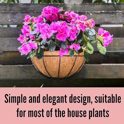 LaLaGreen Large Wall Planter (16 in, 2 Pack) Coco Liner Flower Baskets - size: 16" x 2 Pack