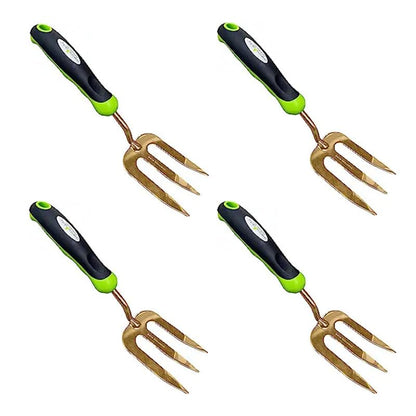 Garden Guru Titanium Hand Weeder Fork Tool – Rust Resistant – Ergonomic Handle – Great for Planting, Spreading Mulch, Weeding, Loosening & Transplanting Soil (4 Pack) - size: 4 Pack, style: Titanium
