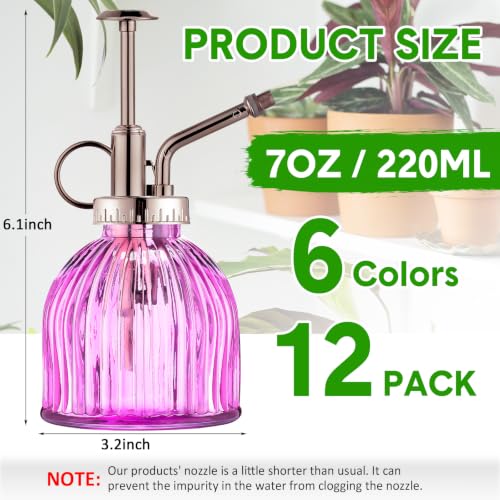 Maxdot 12Pcs Glass Plant Mister Spray Bottle 220ml, Copper Sprayer - color: Antique Copper Sprayers