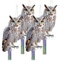 4PCS Garden Owl to Scare Pigeons Away from Porch, Flat Fake Owl to Keep Pigeon Away from Balcony, Hanging Plastic Owl, Woodpecker Scare Devices with Reflective Tape for Tree Patio Window Roof - color: Grey (2) - 4PCS
