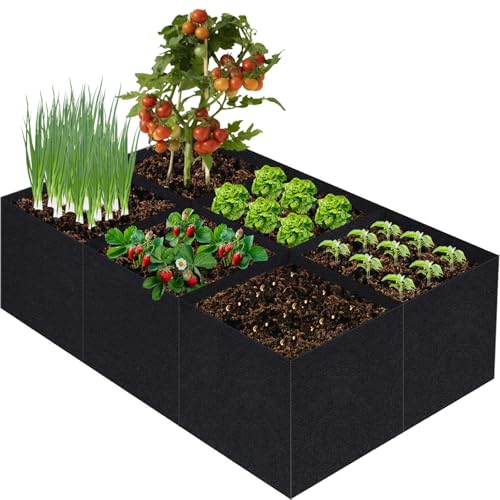 Grow Bags, Fabric Raised Garden Bed for Vegetable Herbs Gardening, 57 Gallon Fabric Planting Bags Pots Indoor Outdoor, 4x2x1ft - size: Medium