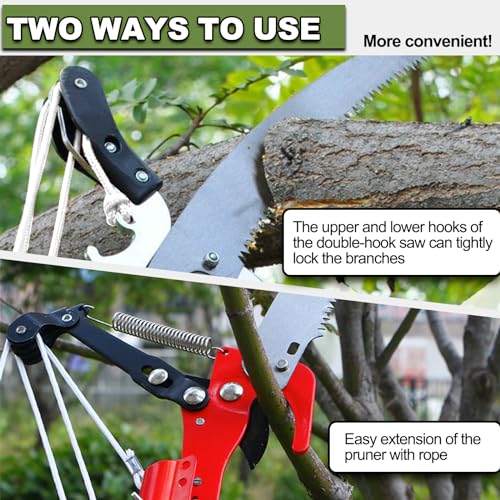 13ft Pole Saws for Tree Trimming, Lightweight Stainless Steel Tree Trimmers Long Handle Pruner, Tree Pruner Extendable, Manual Pole Cutter for Yard Garden Patios Trees Branches Cutting