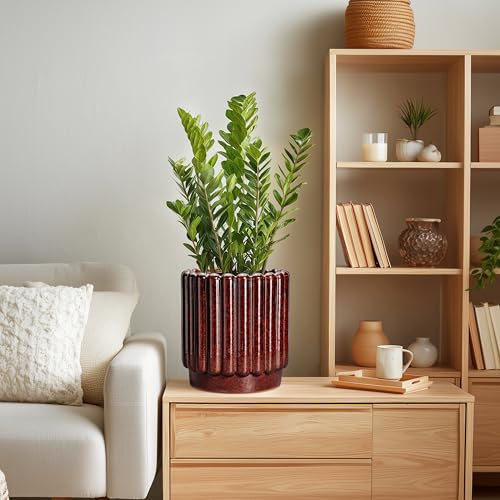 Ceramicfor Ceramic Plant Pot, 7.6 Inch, Red - color: Leopard Print Red, size: 7.6 Inch