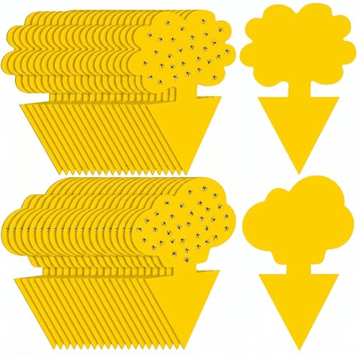 200 Pack Fruit Fly Sticky Traps for Indoor and Outdoor, Yellow Gnat Killers Sticky Traps for Mosquitos, Flying Insect for Protecting Plant - color: Yellow, style: Classic