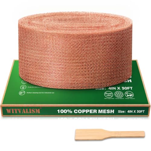 5th Gen Copper Mesh Rodent Control Set, 4in x 30ft Premium Pure Copper Wool - size: 30FT