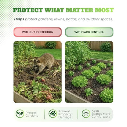 ASPECTEK Yard Sentinel Ultrasonic Animal Repeller, 5500 Sq. Ft. Coverage with 24Hrs Motion Sensor, Night Scanner, Deterrent for Deer, Raccoon, Bear, Rabbit, Skunk and Fox, Includes 10m Extension Cord - style: Original