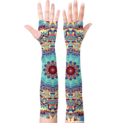 YPHCDO Gardening Sleeves for Women Cooling Sun Protection Anti-Scratch - color: Blue Red