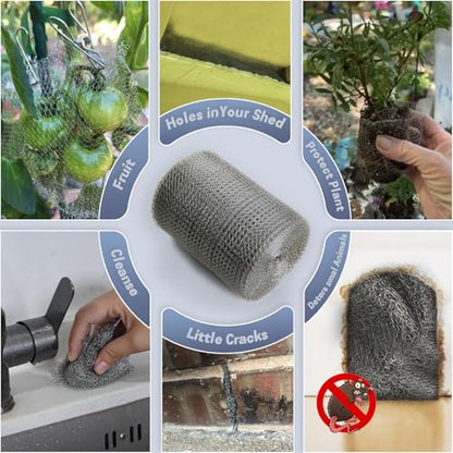 6" X 50 ft Wire Mesh Roll for Rodent Stainless Steel Mesh for Plant
