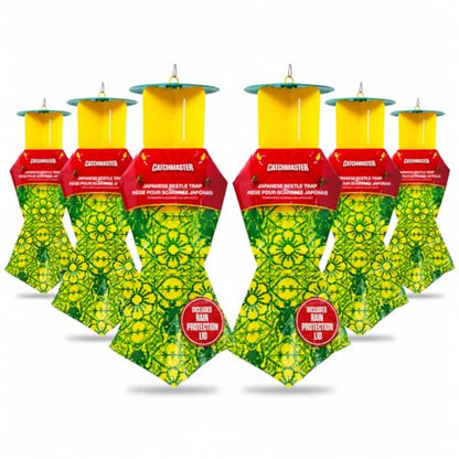 Catchmaster Japanese Beetle Trap Bags 6 Pack, Outdoor Traps w/Dual Lure - size: 6-Pack with Lids