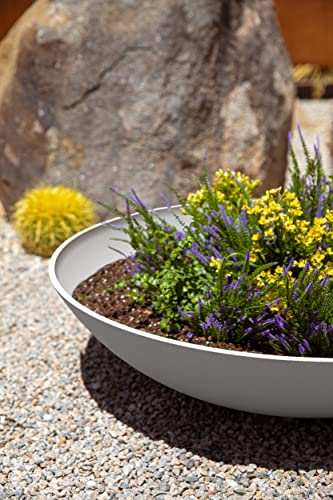 Veradek Mason Series Lane Bowl - Large Outdoor Bowl Planter - color: White, size: 8"H x 32"DIA