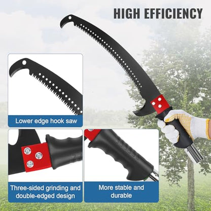 30 Ft Manual Pole Saw, Extendable Tree Pruner Blade and Scissors Set - color: 30ft Fiberglass Handle With Scissor