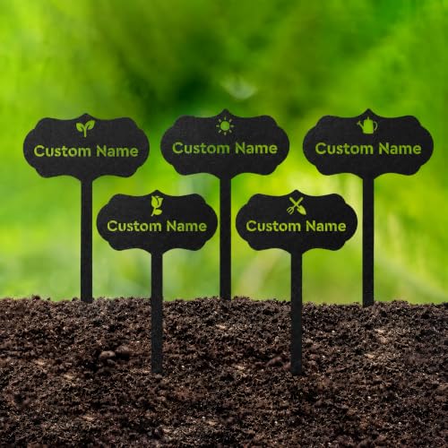 RealSteel Custom Seed & Plant Markers – Metal Garden Stakes for Herbs, Fruits & Vegetables | Elegant Steel Plant Labels for Pots, Raised Beds & Outdoor Gardens | Farmhouse & Greenhouse | Sun Icon - style: Sun