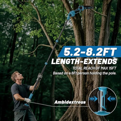 3-in-1 Cordless Pole Saw for Makita 18V Battery, Electric Chainsaw