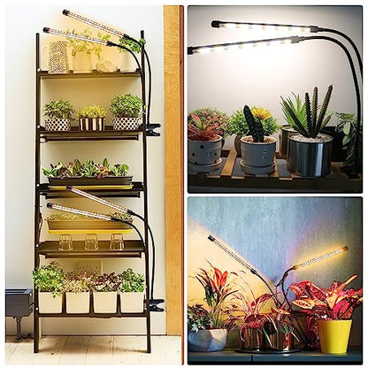 Grow Lights for Indoor Plants, Full Spectrum Dual-Head Clip Plant Lights - size: 2 Head-V 2 Pack