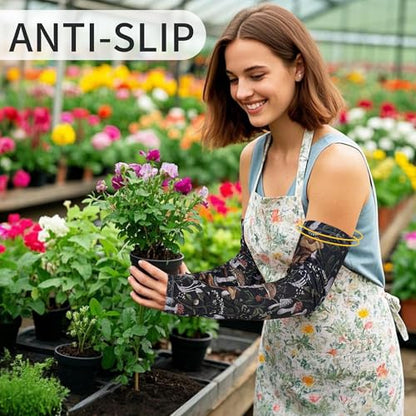 FISHEAL Sun Protection Gardening Sleeves - Women Men UV UPF 50+ Cooling Arm Sleeves with Thumbholes Farming Fishing Outdoors - color: Mushrooms, size: Large