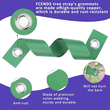 Tree Straps for Staking, 8 PCS Tree Support Straps for Newly Planted Saplings and Hurricane Protection, Tree Straightening Ties Green