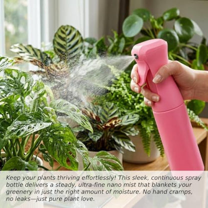 VIGOR PATH Continuous Mist Pink Spray Bottle 300ml Fine Mist for Hair - color: Pink - 10oz