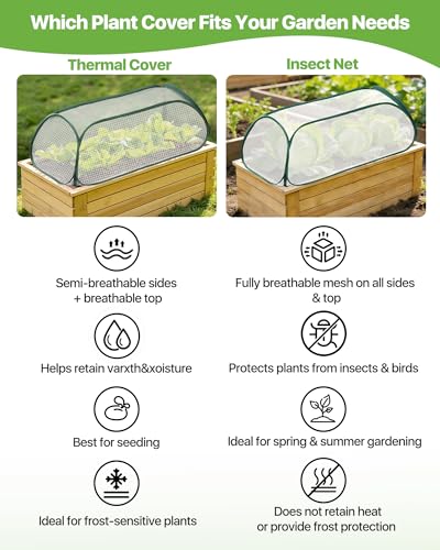Garden Covers for Raised Beds, Greenhouse Humidity Domes, 2 Pack