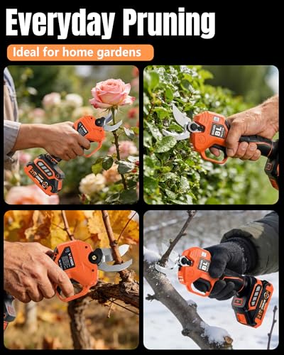 Effort-Saving Electric Pruning Shears, Power Cuts 1.6" Branches