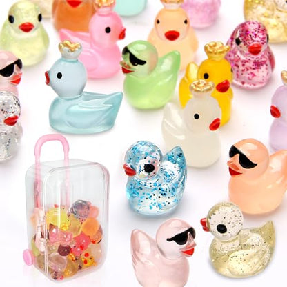 25pcs Mini Ducks Fairy Garden Accessories with Mini Suitcase - size: Mini Ducks