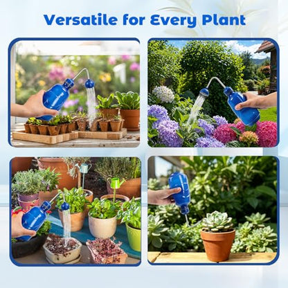 2 Pack 450ML Small Watering Cans, 2 in 1 Spray Head for Plants, Blue - size: Blue-2pcs