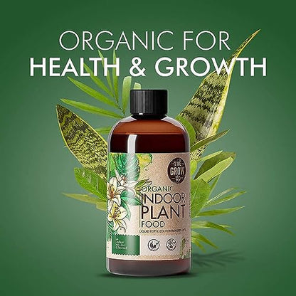 Organic Indoor Plant Food, Nutrient-Rich Formula for Houseplants, 8oz - size: 8 ounces